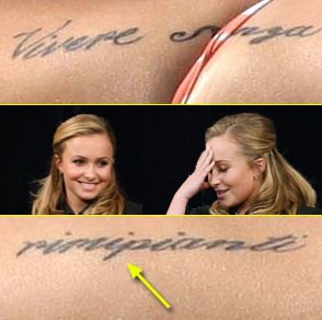 Hayden Panettiere are un tatuaj scris gresit! Rusinica! 