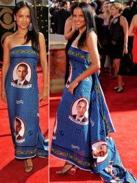 Victoria Rowell poarta chipul lui Barack Obama imprimat pe o rochie de gala!