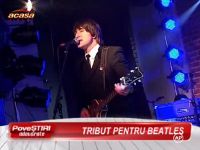 Vedetele s-au distrat pe cinste intr-un club de fite unde au adus un tribut special unei formatii care a facut istorie: Beatles!