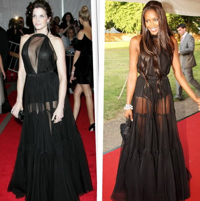 Naomi Campbell versus Stephanie Seymour: Cui ii sta mai bine in rochia neagra de la Azzedine Alaia?