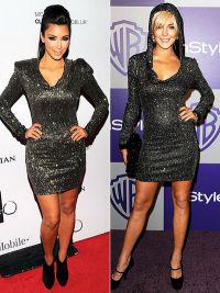 Kim Kardashian versus Lindsay Lohan! Cui ii sta mai bine in rochia stralucitoare de la Brian Lichtenberg?