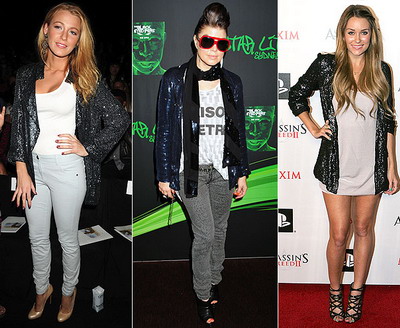 Blake Lively, Fergie si Lauren Conrad poarta blazer cu paiete! Cui ii sta mai bine?