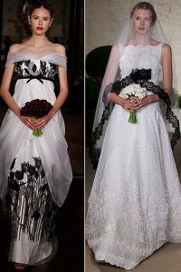 Designerii propun rochii de mireasa in alb si negru pentru 2011