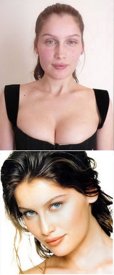 Laetitia Casta fara pic de machiaj - Vezi diferenta!