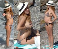 Paulina Rubio isi arata burtica pe plaja – GALERIE FOTO