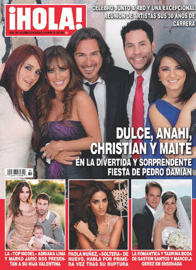 Dulce Maria, Anahi, Christian Chavez si Maite Perroni – pe coperta revistei „Hola!”, in onoarea lui Pedro Damian