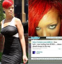 Rihanna si-a ars fruntea cu ondulatorul electric
