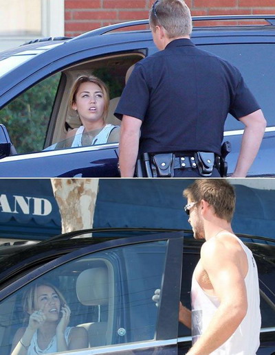Miley Cyrus – trasa pe dreapta de un politist pentru ca vorbea la telefon – FOTO