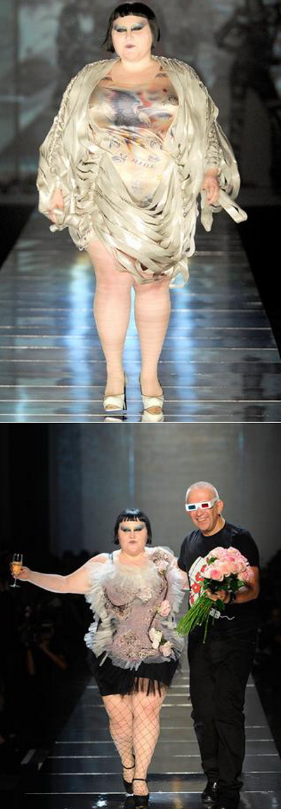 Beth Ditto - cantareata obeza, dar talentata - a defilat pe podium pentru Jean Paul Gaultier – GALERIE FOTO