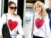 Jennifer Lopez si Taylor Swift in bluze cu inimioare – Cui ii sta mai bine? 