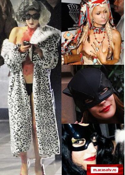 Paris Hilton cu sfarcul la vedere,  Lady Gaga = Cruella de Vil, costumul Catwoman la mare cautare  - toate astea de Halloween