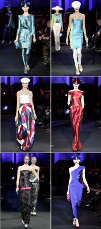 Inovatie Armani: tinute fabuloase dintr-un material nou ce pare metal topit! Ai purta asa ceva?  - FOTO&VIDEO