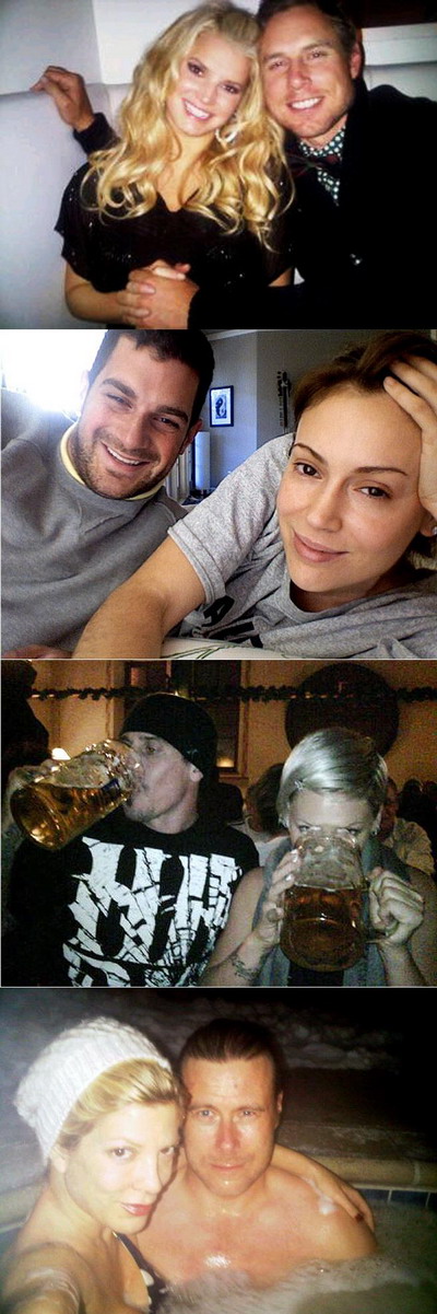 Ce poze romantice isi pun cuplurile de la Hollywood pe Twitter