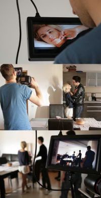 Imagini de making of de la videoclipul trupei Vunk, in care joaca Dana Rogoz