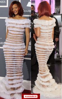Rihanna, intr-o rochie mai mult decat provocatoare la Premiile Grammy 2011- GALERIE FOTO