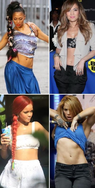 Buricul la vedere! Vedete care se mandresc cu abdomenele lor in 2011 FOTO