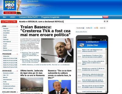 Stirile ProTv si emisiunea “Romania te iubesc” sunt live si pe mobil 