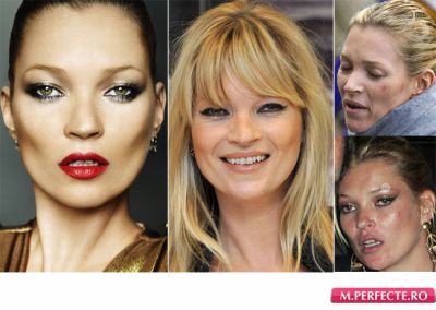 Kate Moss: declinul unei frumuseti emblematice. Cum au distrus-o tigarile, drogurile si petrecerile non-stop