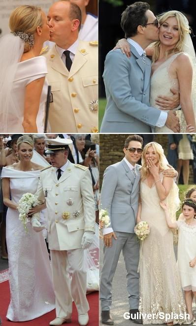 Kate Moss VERSUS Charlene de Monaco - cine a purtat cea mai frumoasa rochie de mireasa? FOTO