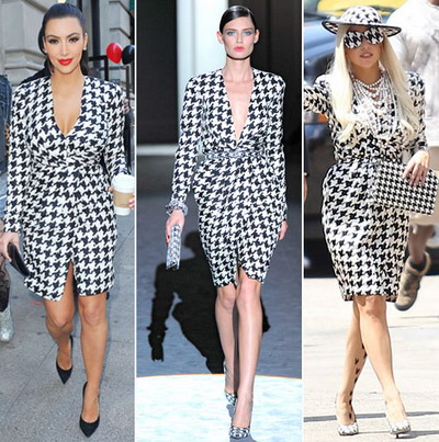 Lady Gaga versus Kim Kardashian: Cui ii sta mai bine in rochia Salvatore Ferragamo?