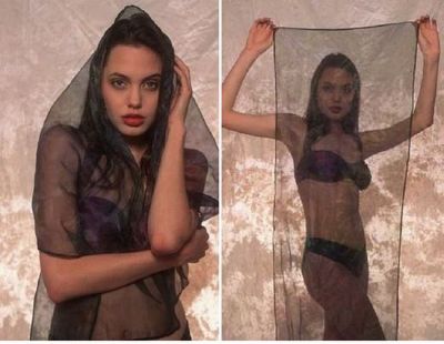 Angelina Jolie, lipsita de inhibitii la numai 16 ani - Vezi video de la o sedinta foto in costume de baie