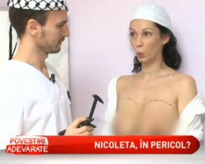 Nicoleta este mandra de sanii ei siliconati -  VIDEO