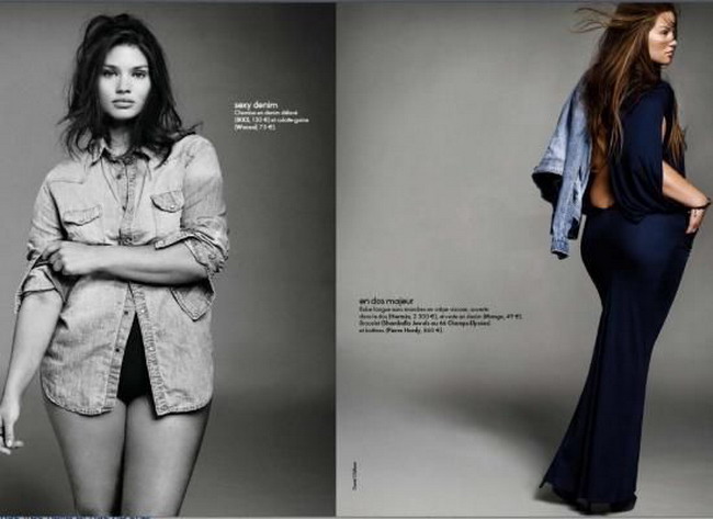 Premiera absoluta: o silueta rubensiana este coperta de revista in tara skinny