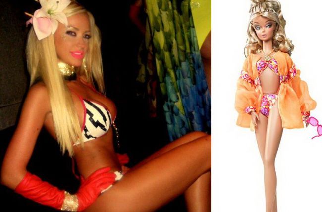 In plastic e fantastic: Bianca Dragusanu seamana leit cu Barbie! Galerie foto!