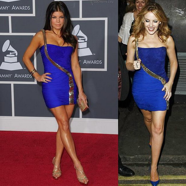 Fergie vs. Kylie Minogue: Cine arata mai bine in rochia Emilio Pucci?