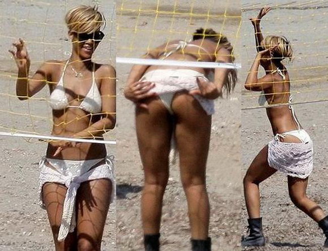 Rihanna la volei pe plaja in cizme! FOTO!