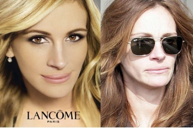 Julia Roberts ndash; super photoshopata in noua campanie Lancome