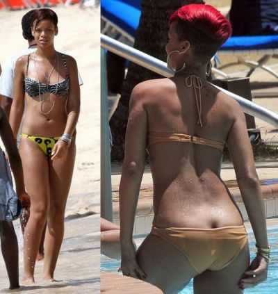 Rihanna si-a aratat fundul la plaja! FOTO!