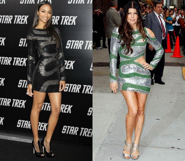 Zoe Saldana vs. Fergie: Cine a purtat mai bine rochia Emilio Pucci?