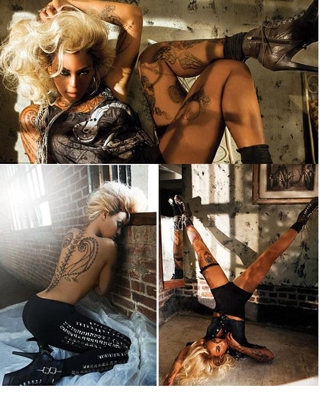 Beyonce sexy si super tatuata pentru lansarea noii linii vestimentare FOTO