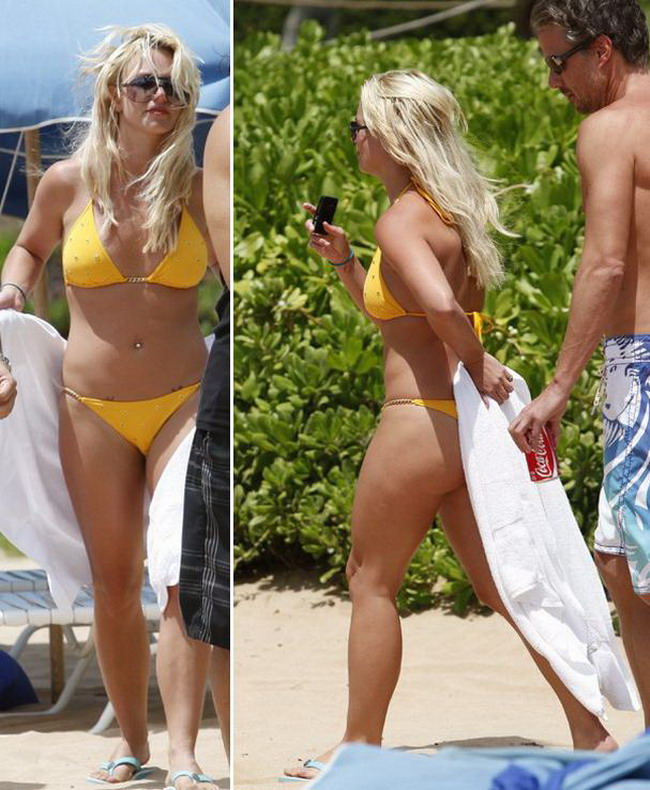Britney si-a scos noul corp tonifiat la plaja FOTO