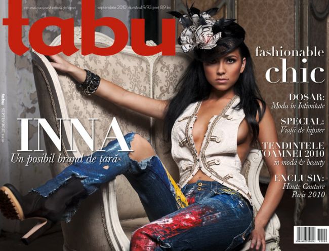 Inna, sexy si rea pe coperta Tabu din septembrie!