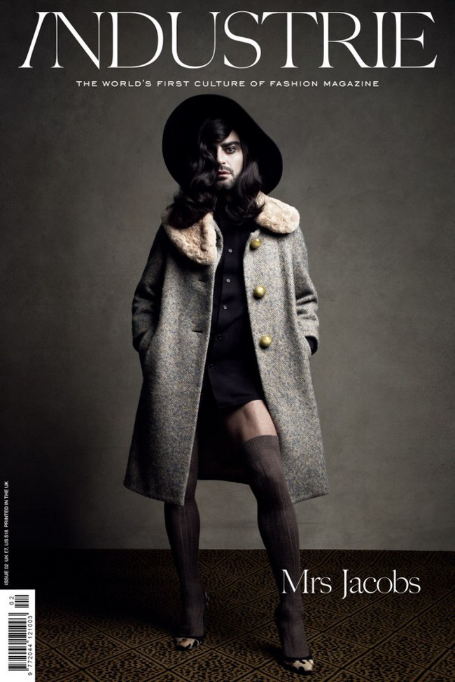 Marc Jacobs - imbracat in femeie pe coperta revistei Industrie