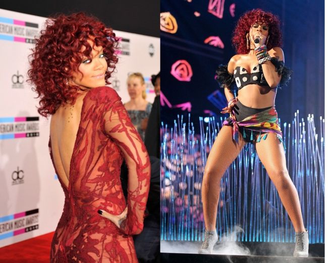 LOOK NOU: Rihanna a renuntat la rosul aprins din par. Vezi aici prestatia ei exploziva de la American Music Awards