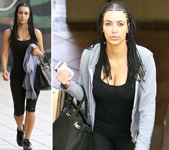 Kim Kardashian si-a facut codite afro - GALERIE FOTO