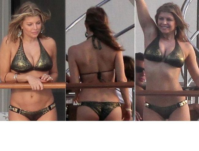 Fergie isi bronzeaza formele voluptoase pe iahtul de lux al lui P Diddy  FOTO