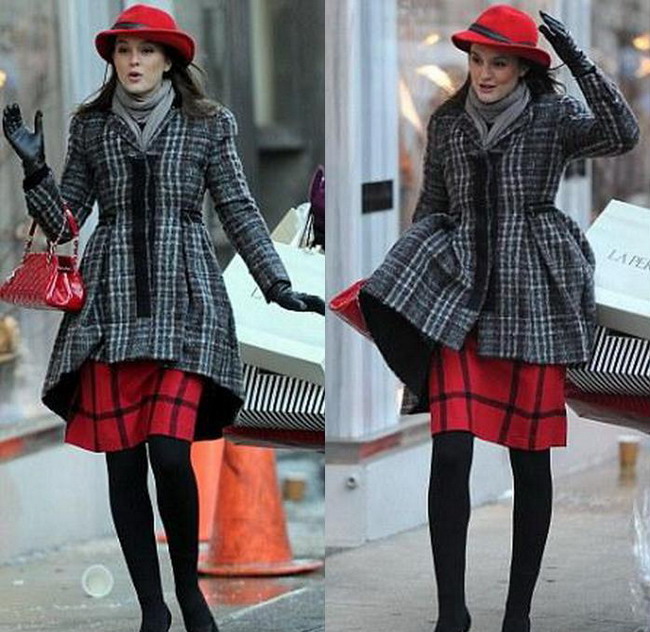 Look-ul zilei! Leighton Meester din Gossip Girl stie sa mixeze carourile intre ele!