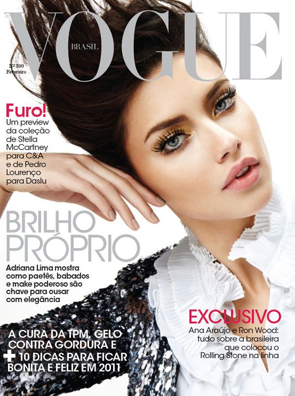 Adriana Lima in Vogue Brazilia, o coperta cam ciudata
