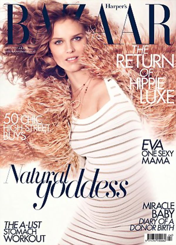 Eva Herzigova, insarcinata pe coperta Harper rsquo;s Bazaar  FOTO