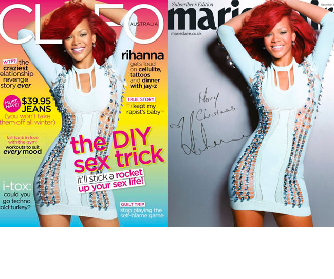 Rihanna a comis-o din nou: a aparut iar cu aceleasi poze, pe doua reviste diferite!