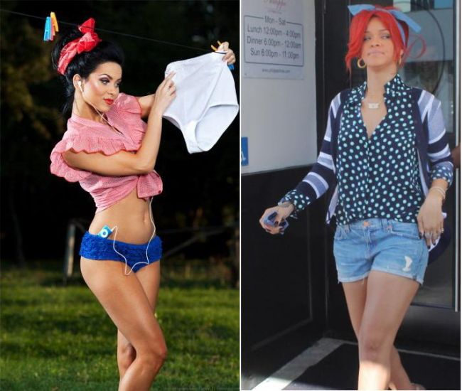 Pe cine prinde mai bine stilul retro: pe Inna sau pe Rihanna? GALERIE FOTO