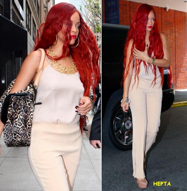 Rihanna cu peruca pana la fund. Iti place sau e exagerata?