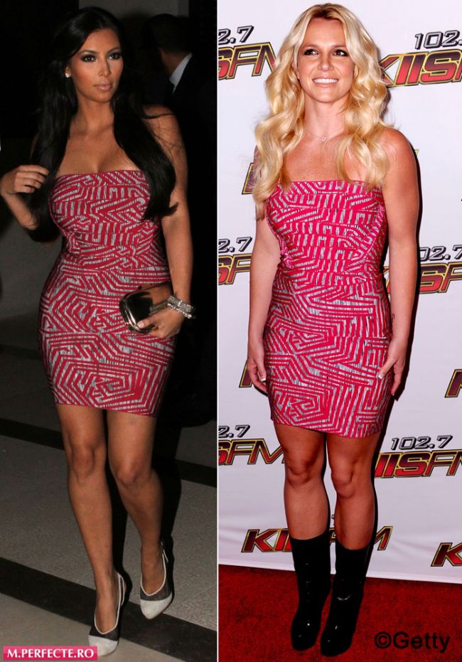 Kim Kardashian vs. Britney Spears: Cine a purtat mai bine rochia Herve Leger?