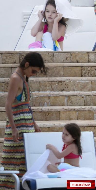 Katie Holmes si Suri Cruise se distreaza de minune la plaja ndash; FOTO