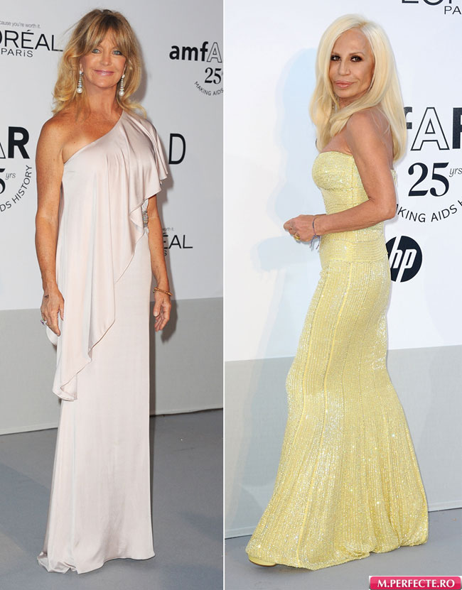 Bunicutze sexy: Goldie Hawn si Donatella Versace, in rochii senzuale pe Coasta de Azur