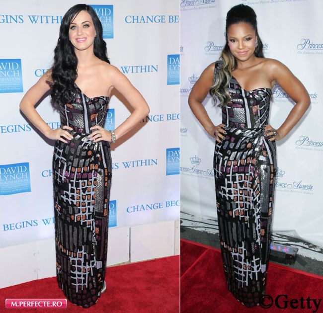 FASHION POLICE: Katy Perry vs Ashanti- cine a purtat mai bine rochia asimetrica?